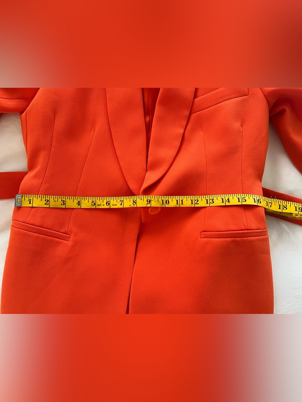 NWT Zara Orange Belted Tuxedo Blazer & Trouser Suit Set Size M - Picture 11 of 13